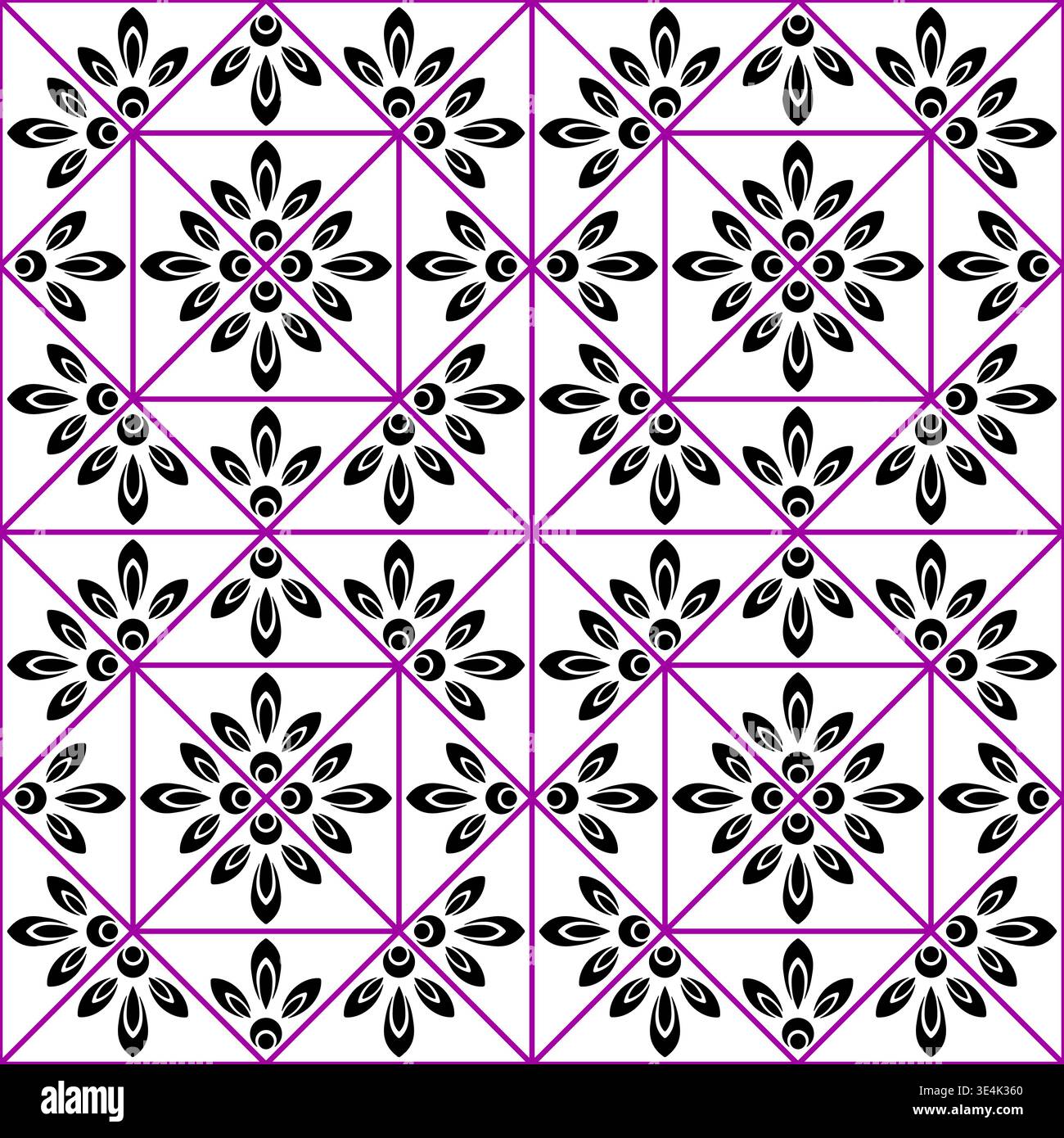 Black purple square ornament on white background Stock Vector