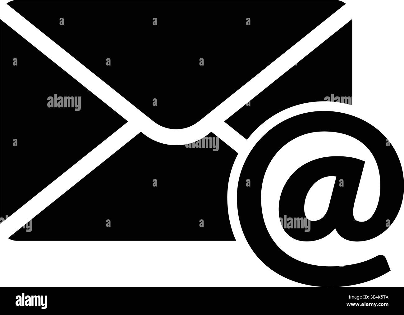 A simple black icon representing email communication featuring a ...