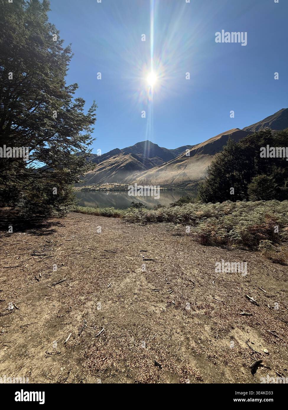 Moke Lake round track in a Sunny day - Smartphone Captured Stock Image