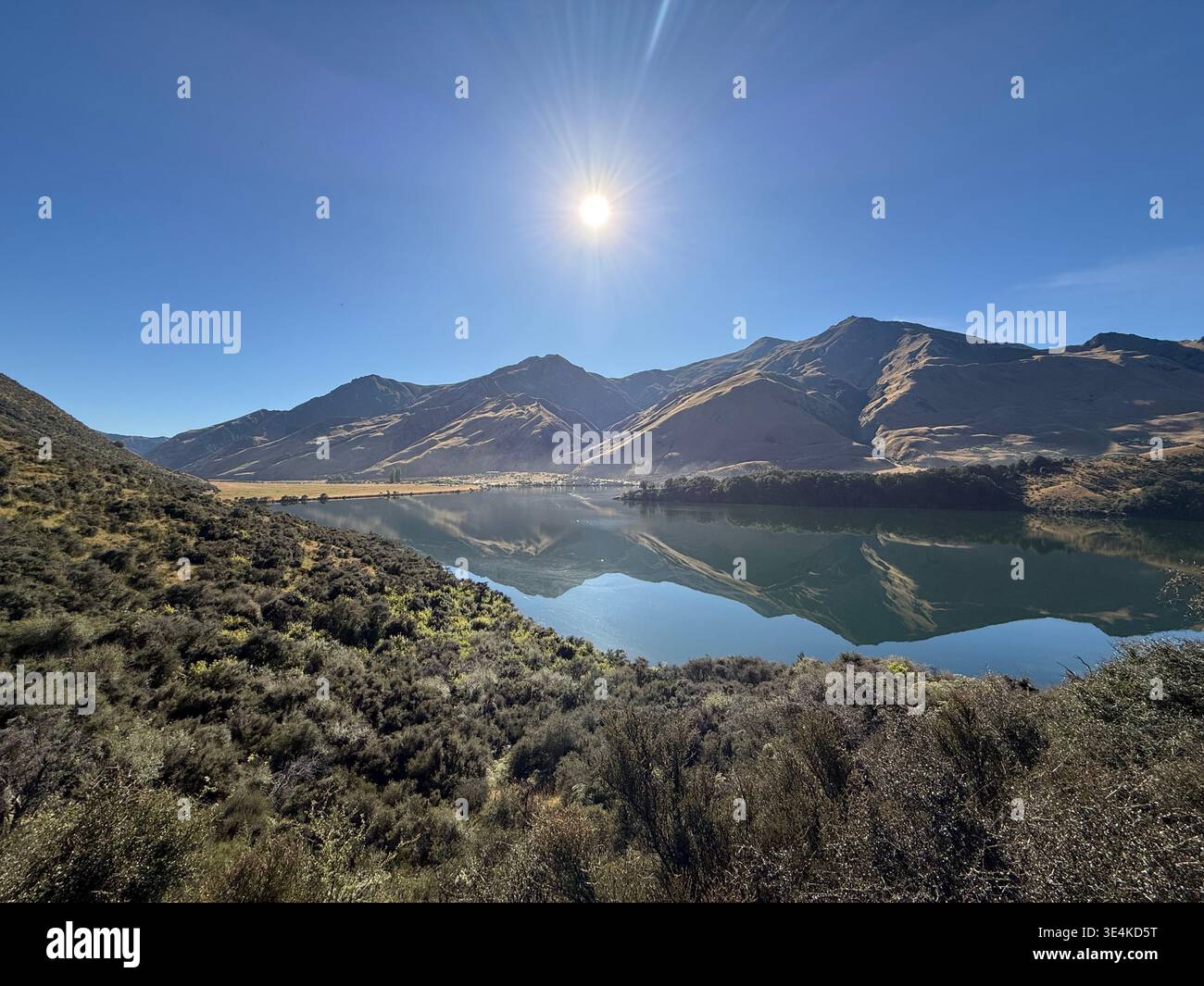 Moke Lake round track in a Sunny day - Smartphone Captured Stock Image