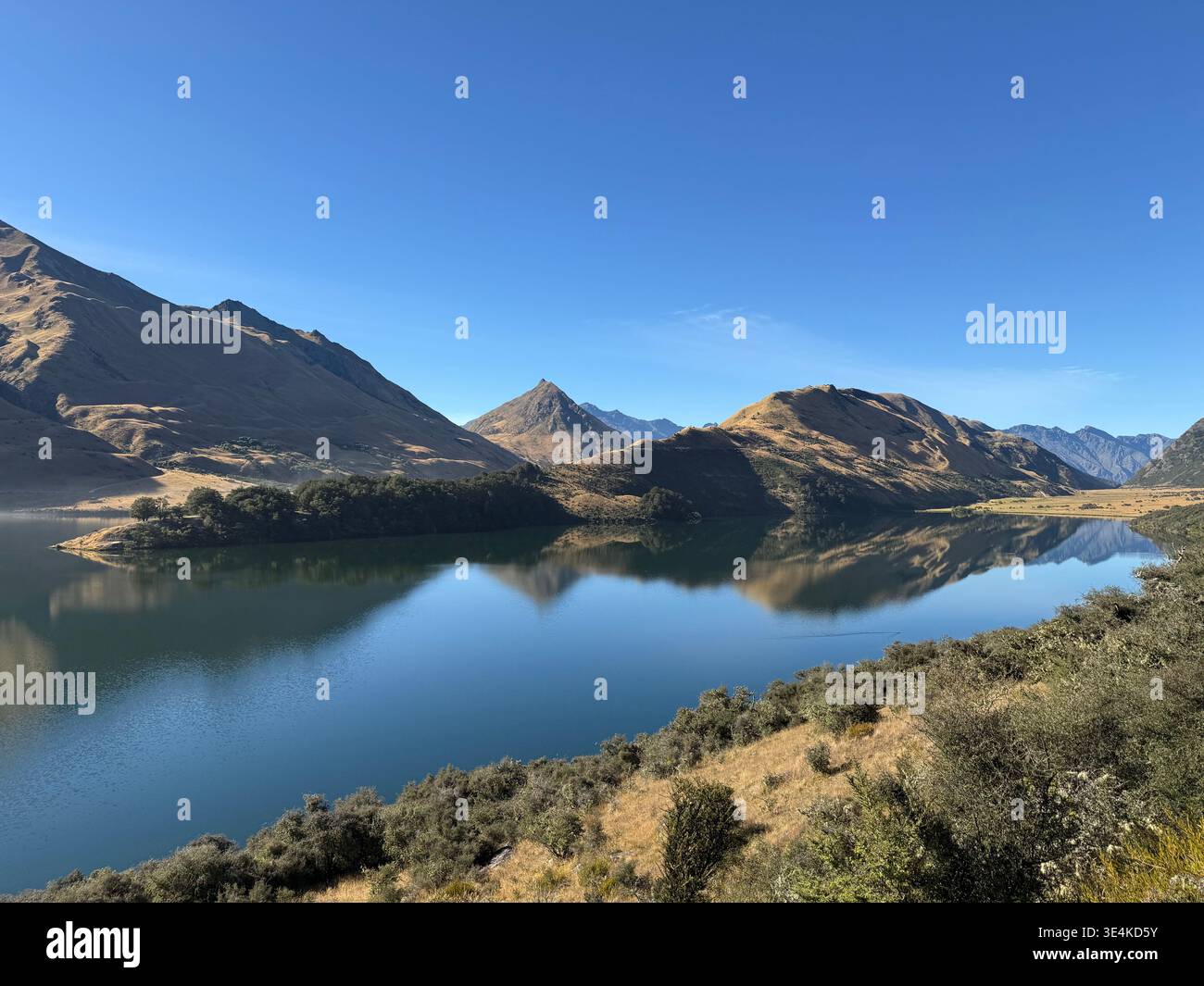 Moke Lake round track in a Sunny day - Smartphone Captured Stock Image
