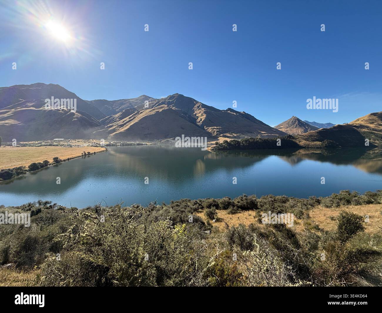Moke Lake round track in a Sunny day - Smartphone Captured Stock Image
