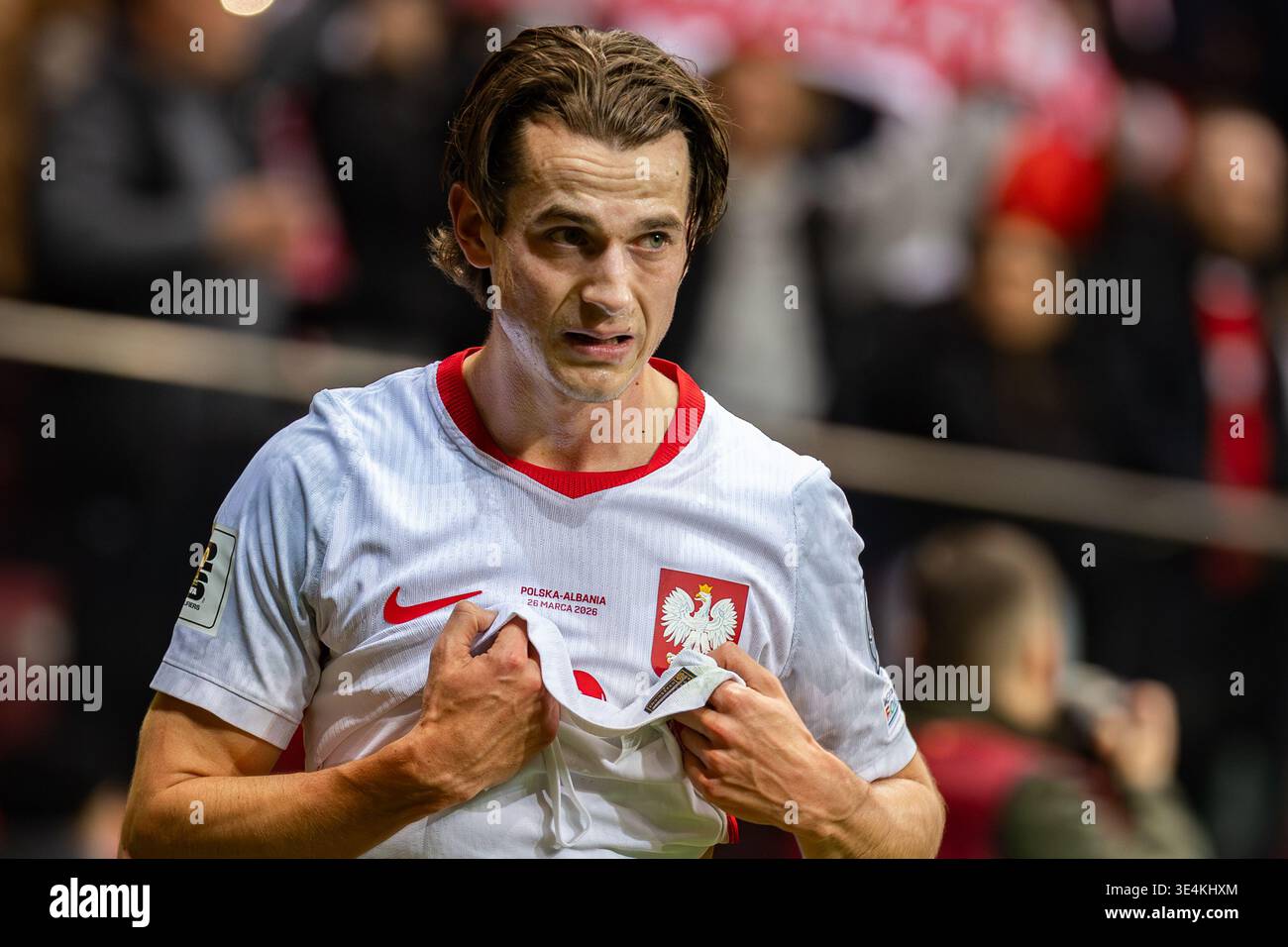 Warsaw, Poland. 26th Mar, 2026. Jakub Kaminski of Poland seen