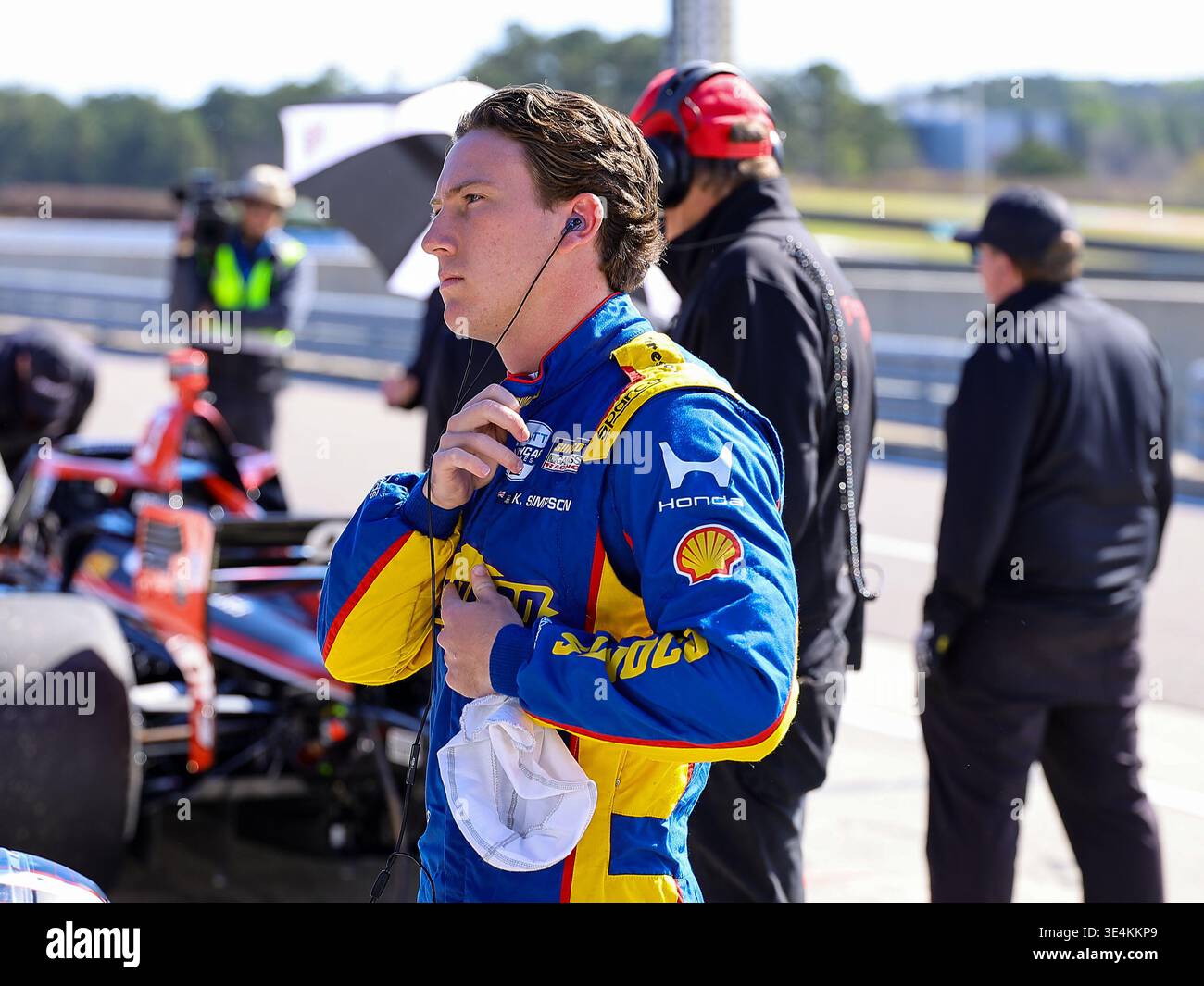 March 28, 2026: Ganassi Racing driver Kyffin Simpson (8) prepares for ...