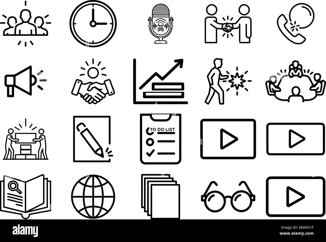 Collection of icons representing various communication and productivity ...