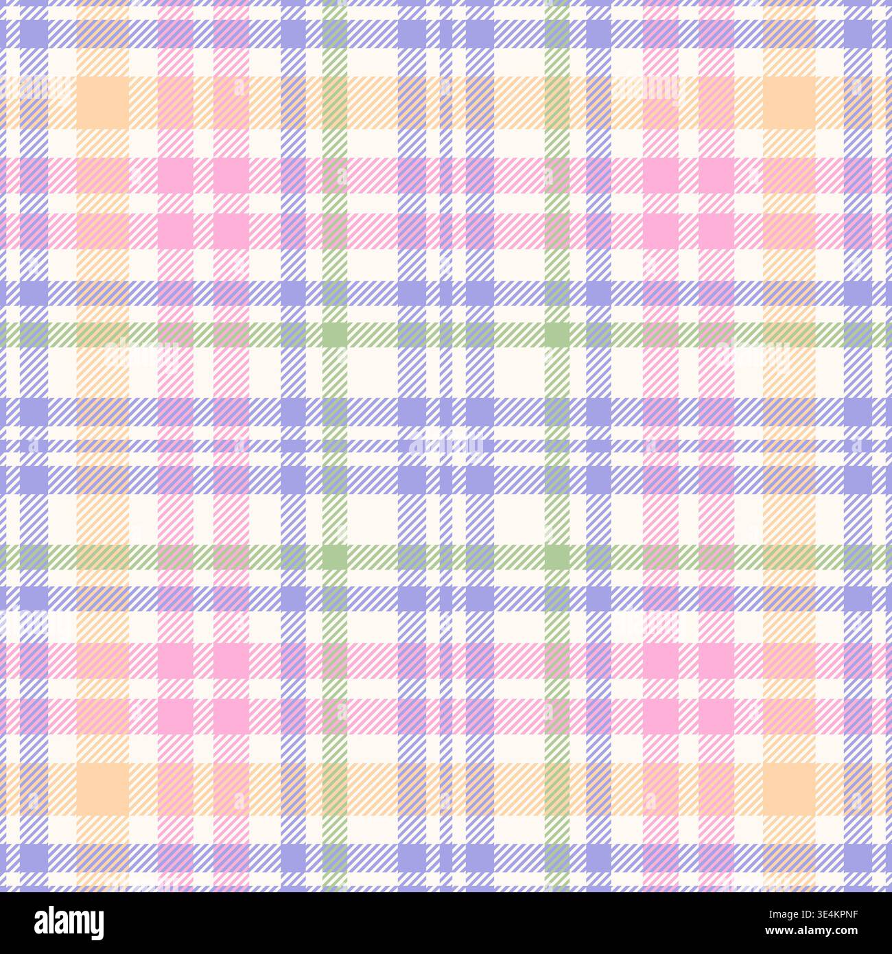 Check seamless pattern. Pastel small checks background. Repeated gingham light patern. Scottish style. Design prints. Repeating texture checkered Stock Vector