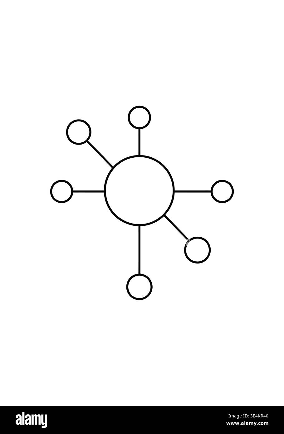 Network Node Diagram in Line Art Style Stock Vector