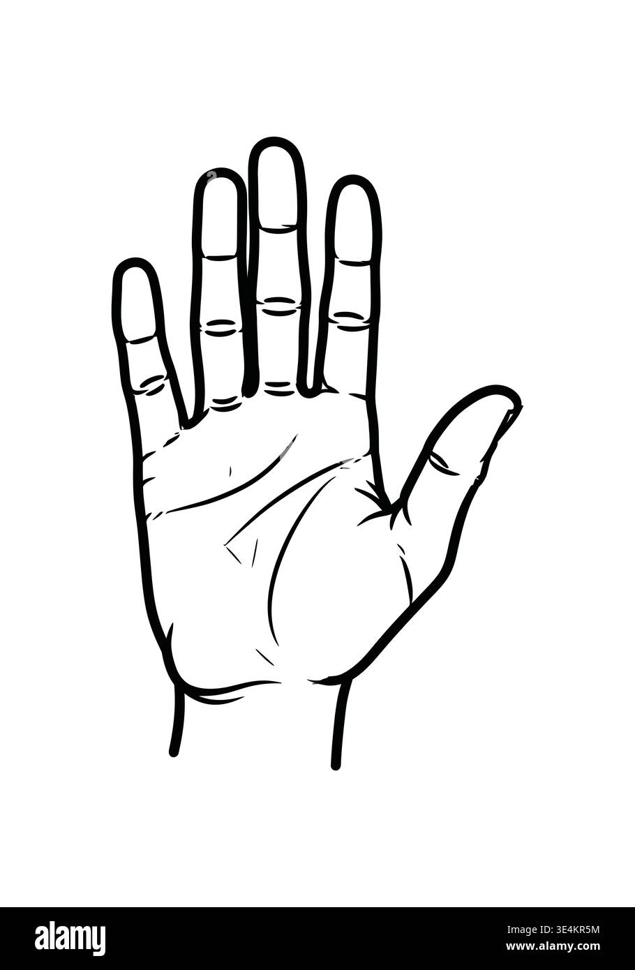 Open Hand Gesture in Line Art Style Stock Vector
