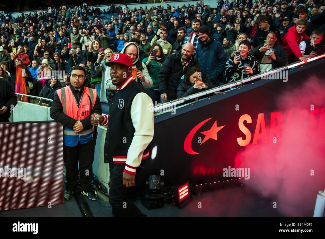 British Rapper Dizzee Rascal London, UK, 28th March 2026 Rapper Dizzee Rascal enters the pitch to ...