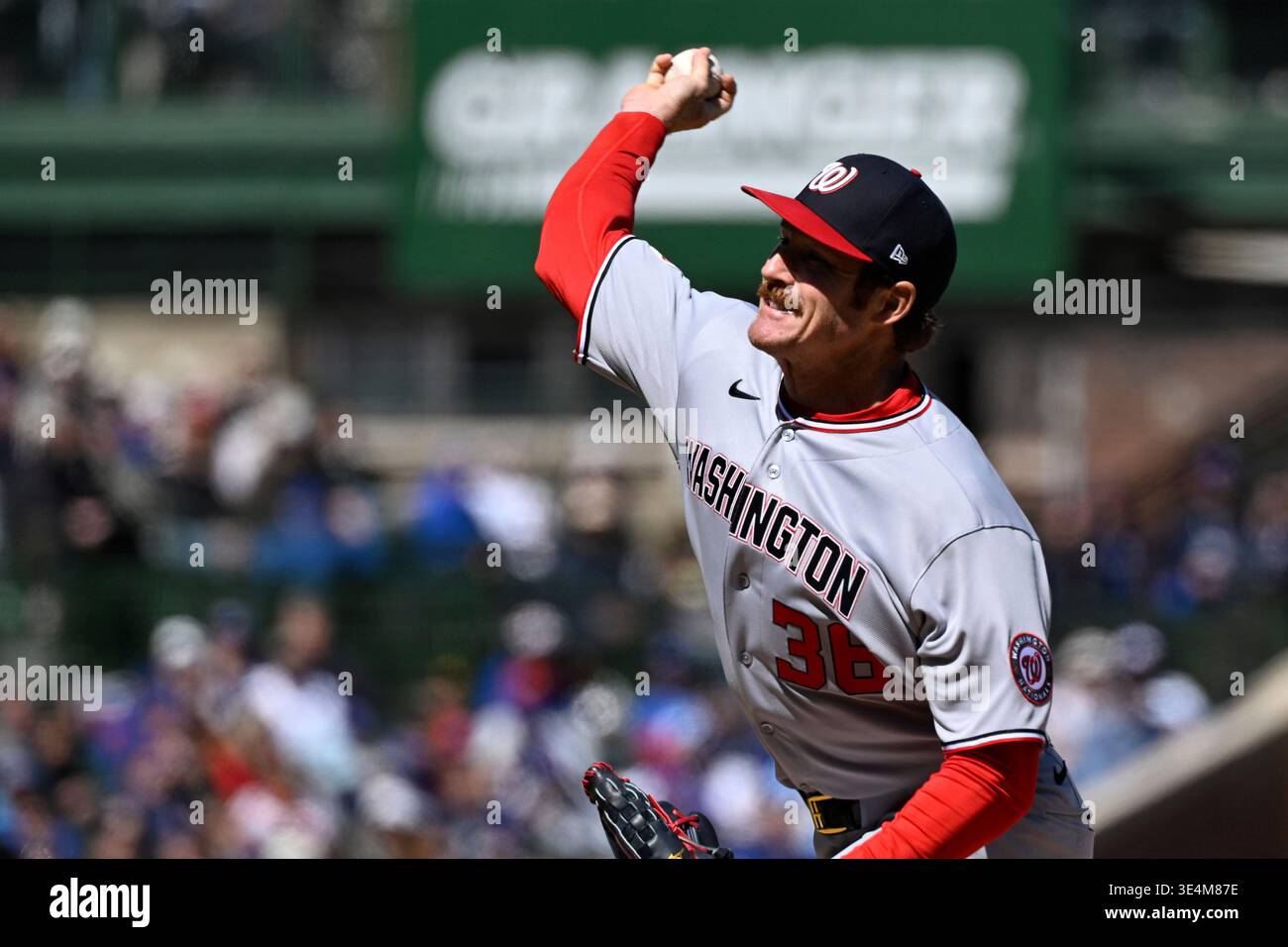 Washington Nationals pitcher Miles Mikolas delivers during the first ...