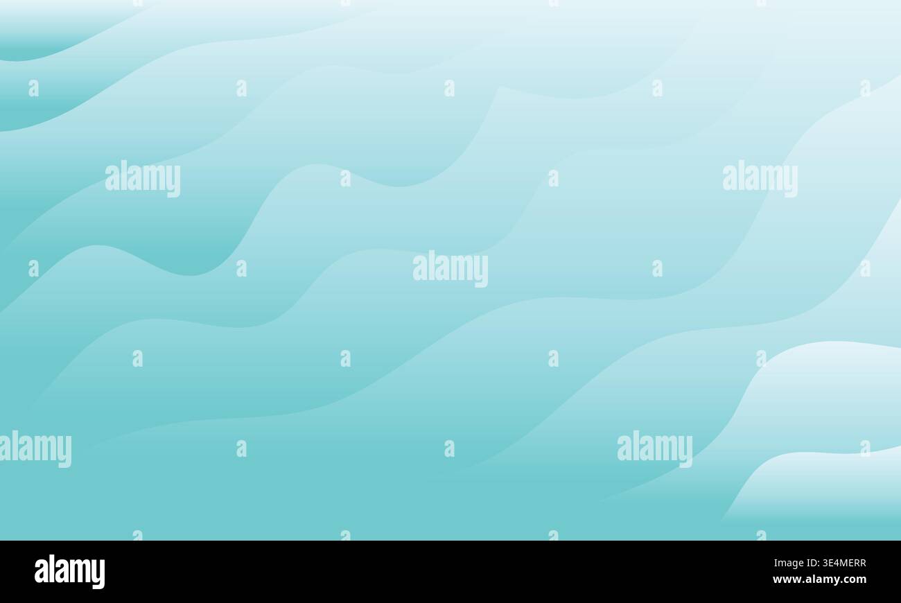 Abstract wave patterns in soft light blue gradient Stock Vector