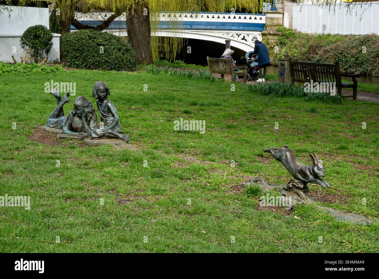Alices and the white rabbit sculpture by local sculptor Edwin Russell ...