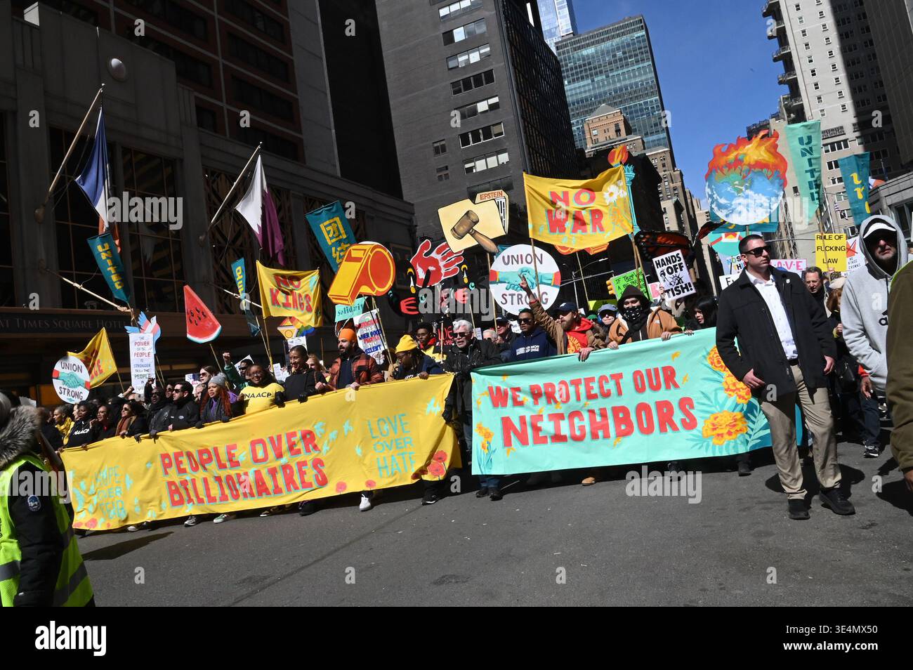 Thousands march down Times Square in Manhattan for the third â€˜No ...