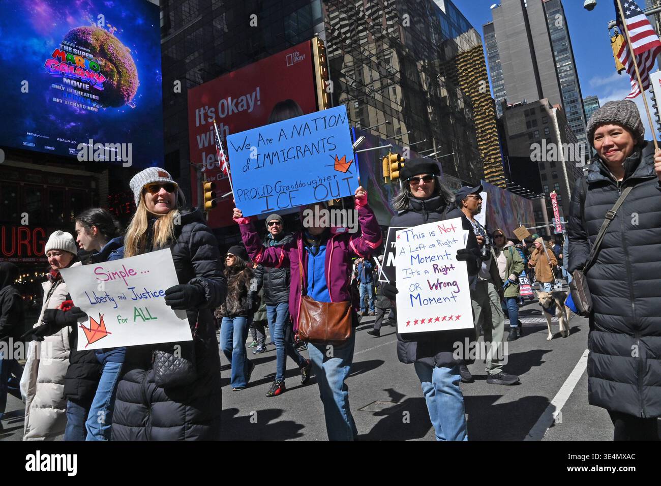 Thousands march down Times Square in Manhattan for the third â€˜No ...