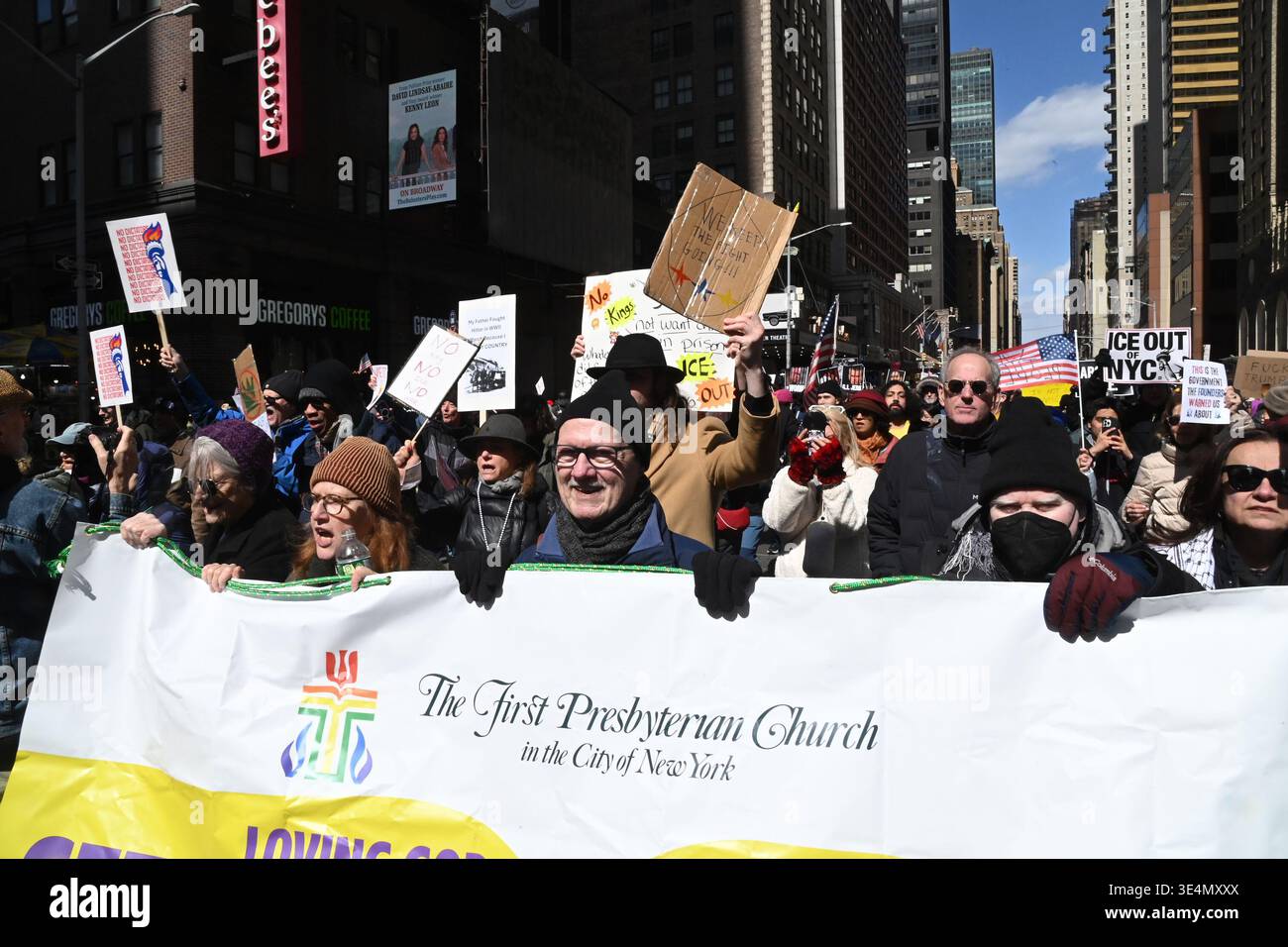 Thousands march down Times Square in Manhattan for the third â€˜No ...