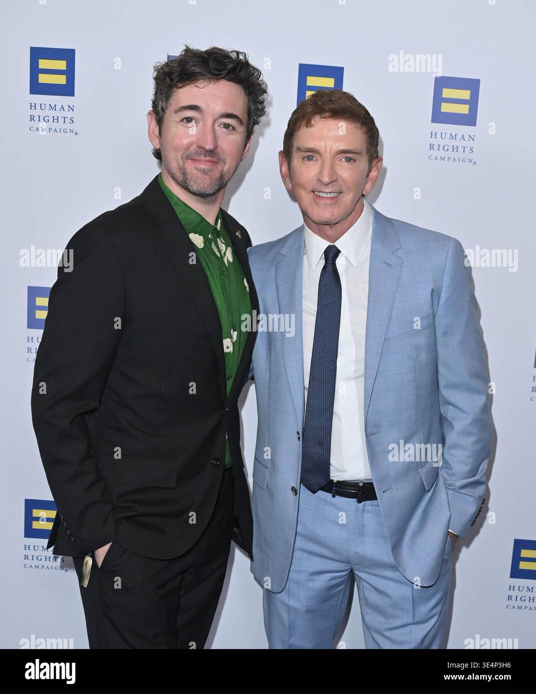 Matt Cook and Michael Patrick King arriving at the Human Rights ...