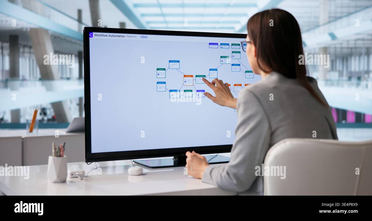 Business Leaders Leveraging Workflow Automation Tools For Task Management And Process Orchestration Stock Photo