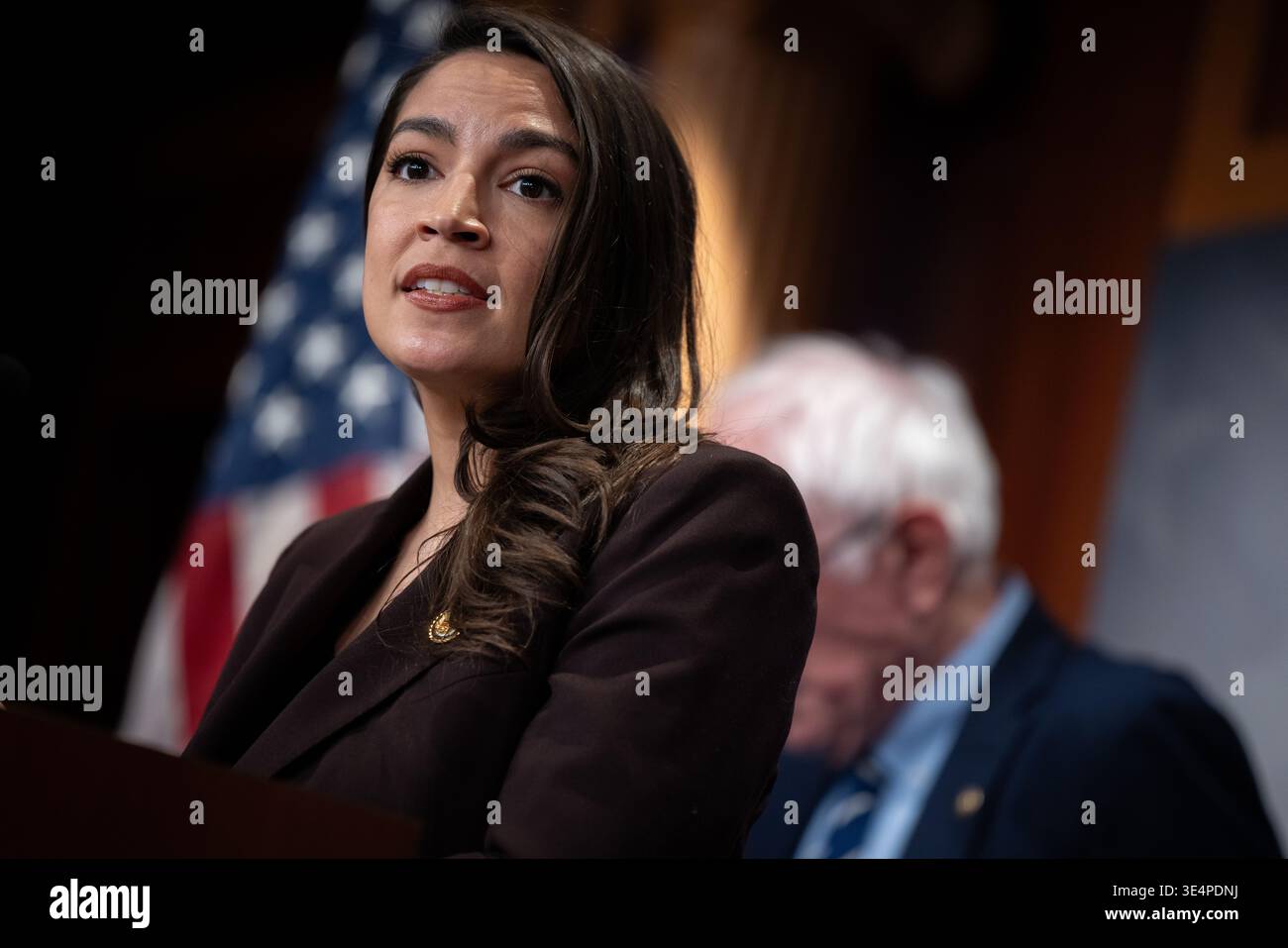 Congresswoman Alexandria Ocasio-Cortez (D-NY) speaks at a press ...