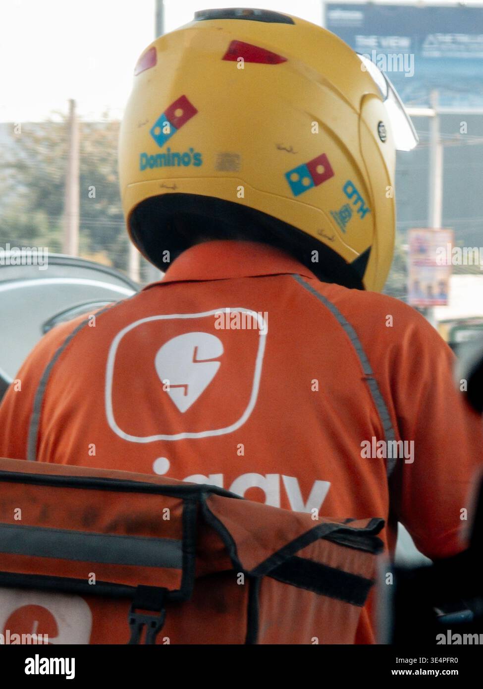 Swiggy Rider Sticker Based on indian motorcycle hi-res stock photography and images - Alamy