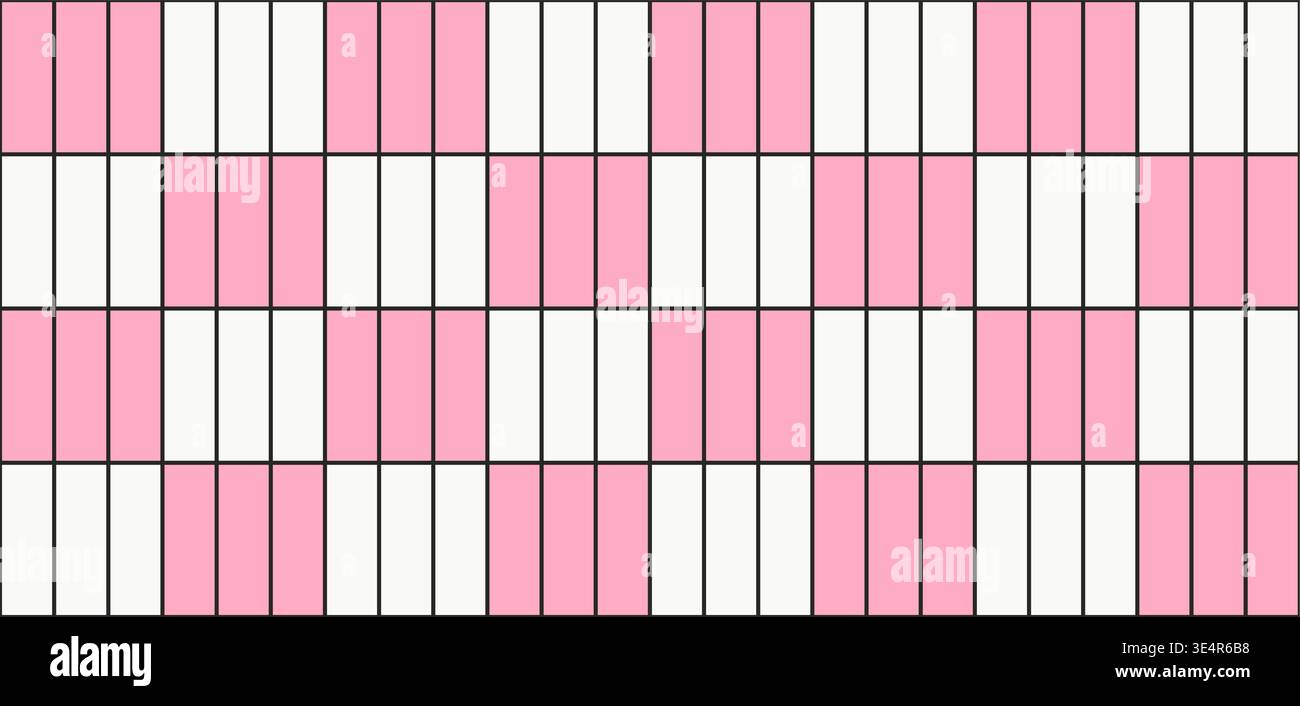 Pink ceramic tile pool pattern background. Seamless vertical rectangle mosaic grid Stock Vector