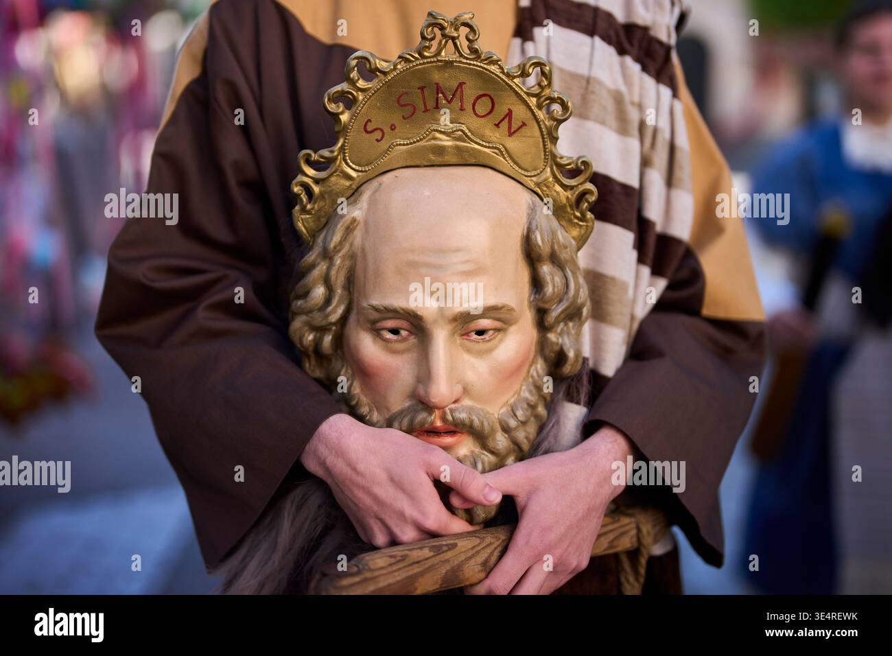 A penitent of the 'Pollinita' brotherhood, dressed in a typical Apostle ...