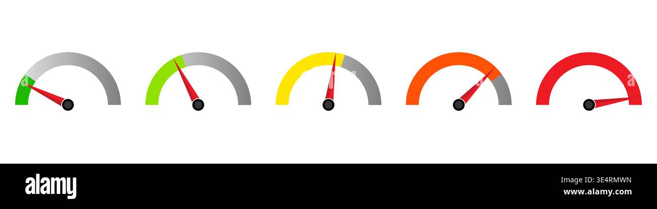Gauge Meter Icon. Speedometer Icon. Tachometer or Odometer Display. Vector Illustration. Stock Vector