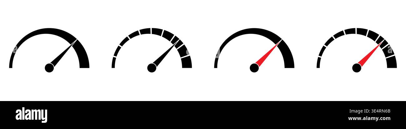 Gauge Meter Icon. Speedometer Icon. Tachometer or Odometer Display. Vector Illustration. Stock Vector