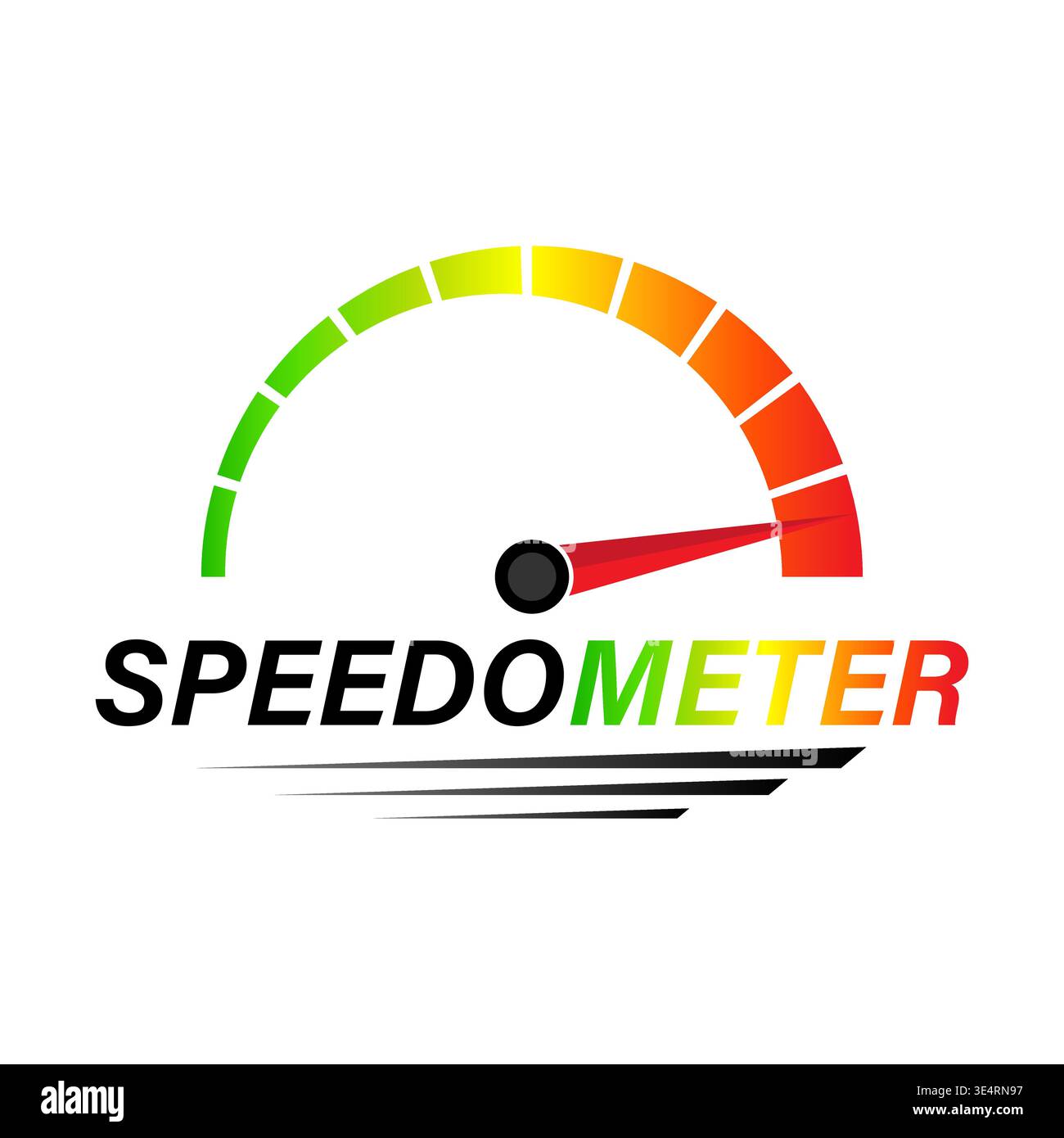 Gauge Meter Icon. Speedometer Icon. Tachometer or Odometer Display. Vector Illustration. Stock Vector