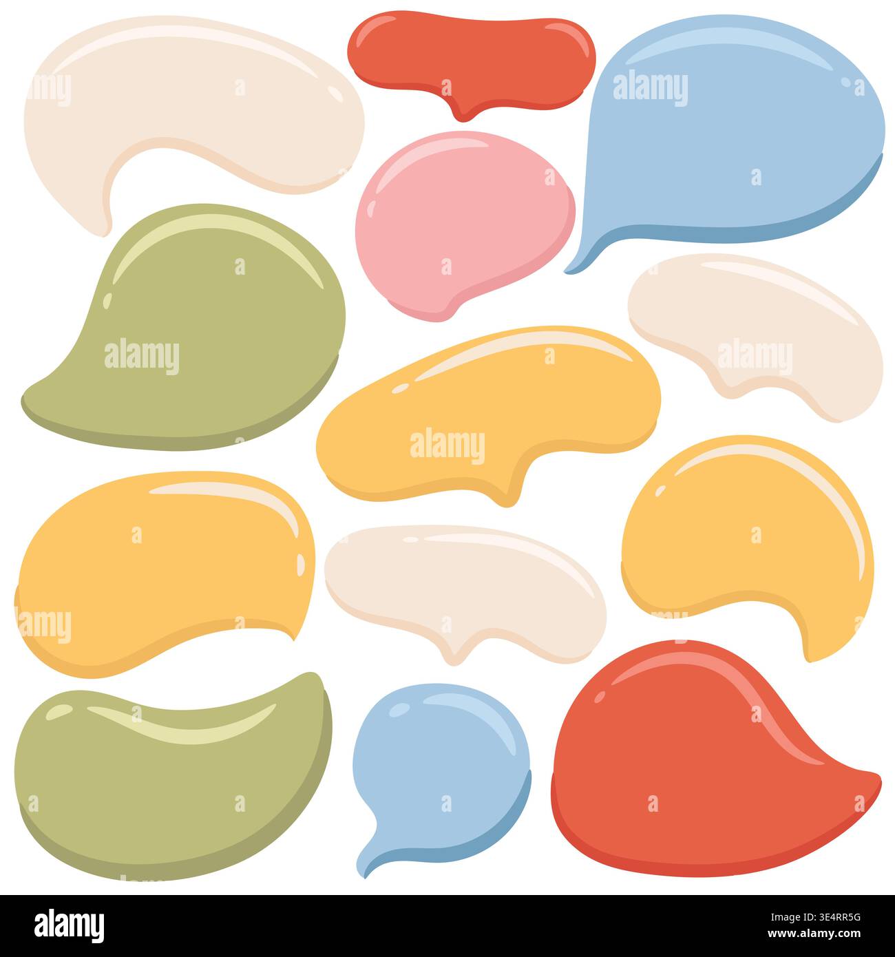 Colorful speech bubble stickers with empty space for text Stock Vector