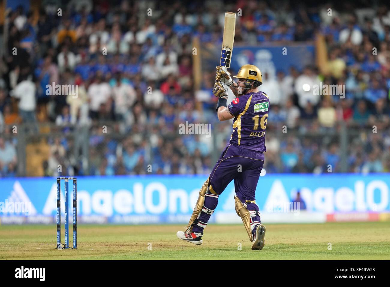 Rafiq Rider Kolkata Knight Riders' Finn Allen plays a shot during the Indian ...