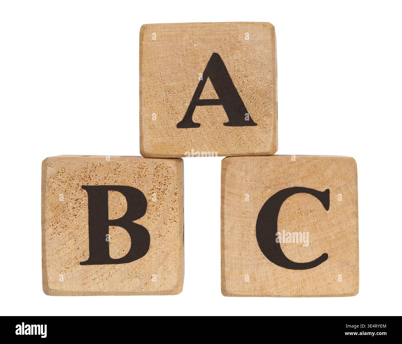 Toy blocks with letters on white background Stock Photo