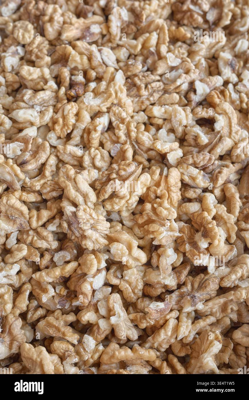 Close up of walnuts, selective focus. Stock Photo
