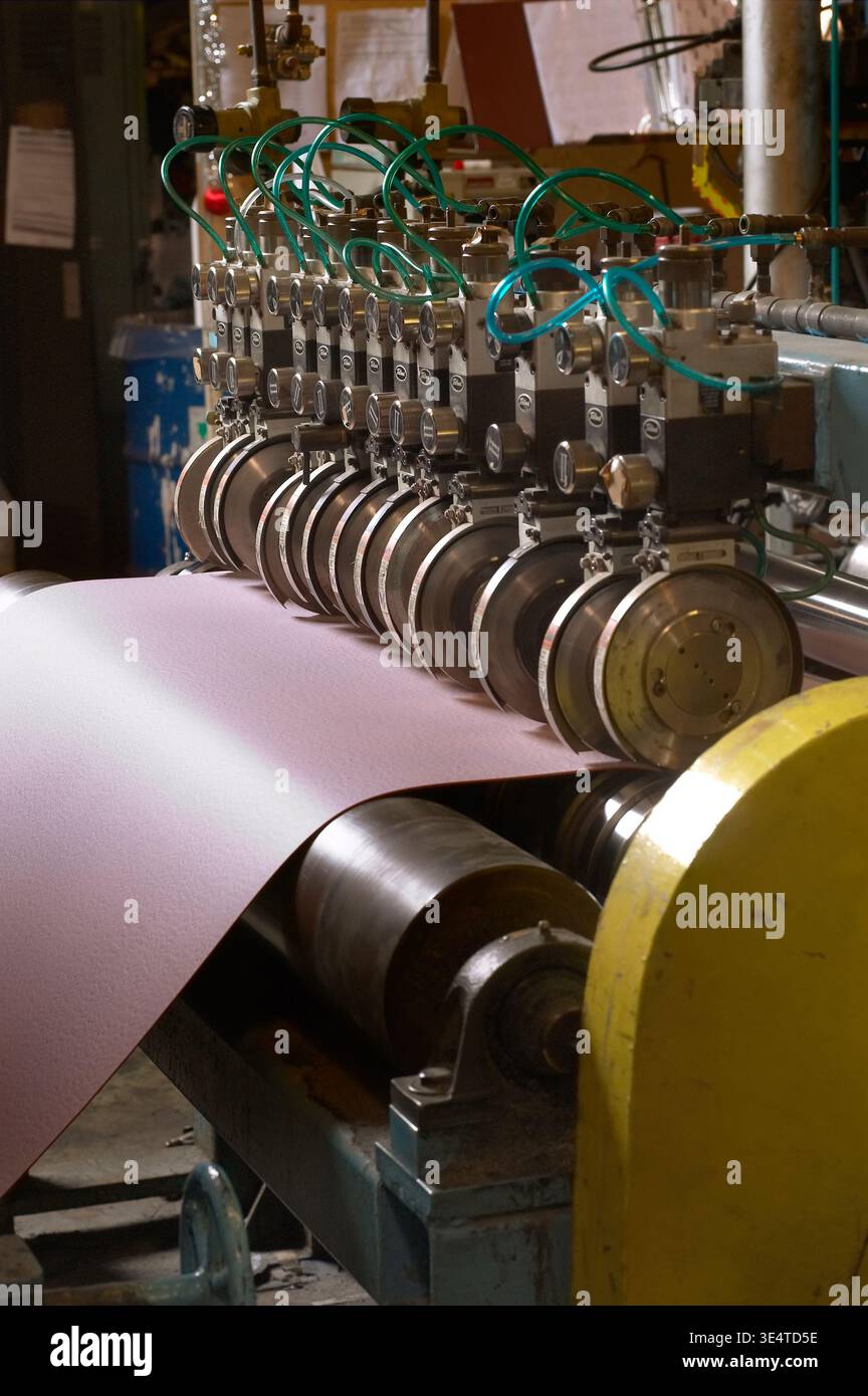 Manufacturing sandpaper, USA Stock Photo