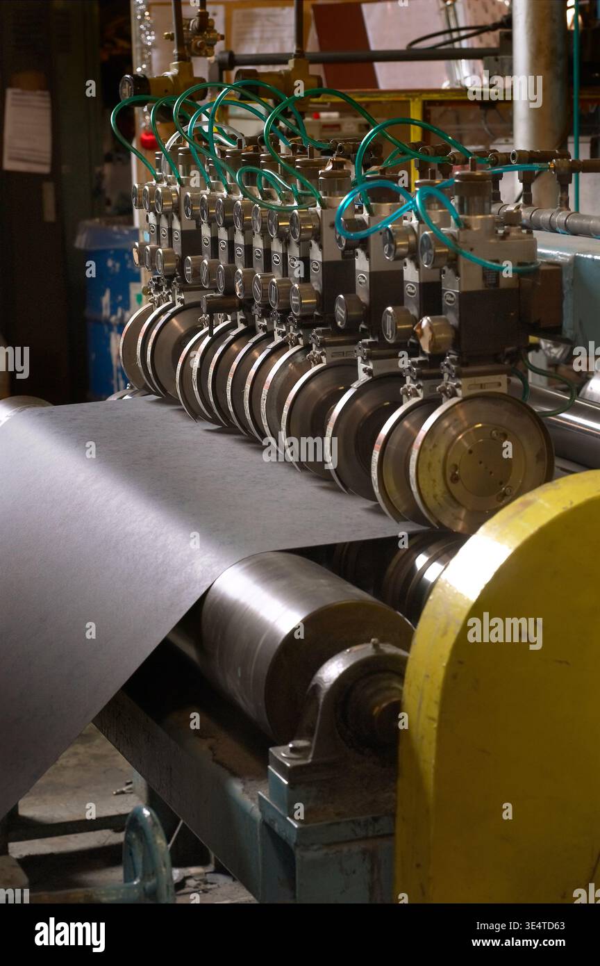 Manufacturing sandpaper, USA Stock Photo
