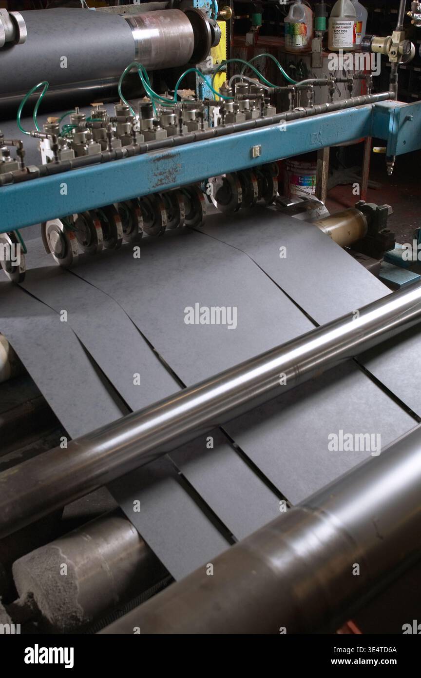 Manufacturing sandpaper, USA Stock Photo