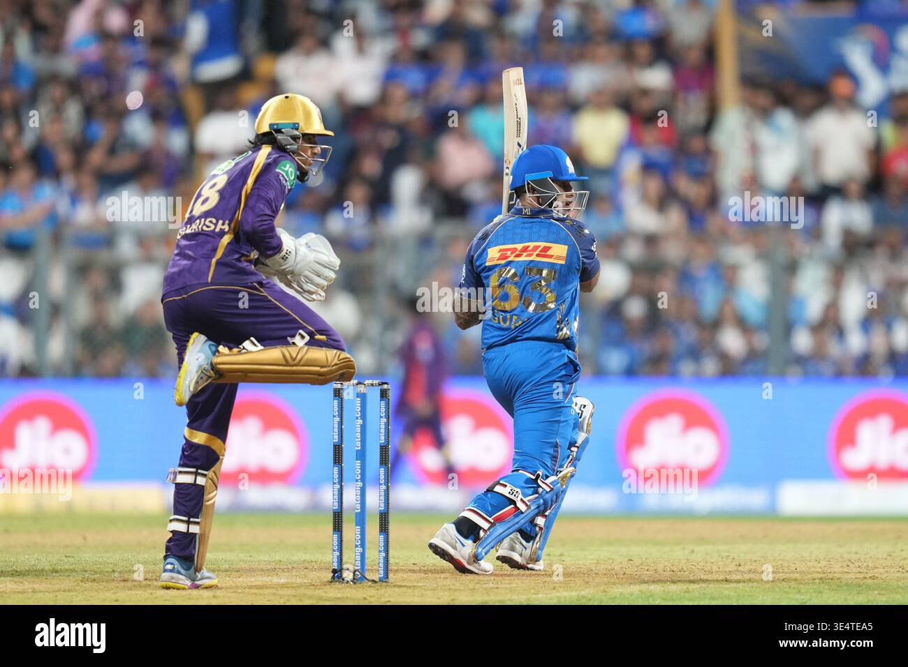 Rafiq Rider Mumbai Indians' Suryakumar Yadav plays a shot during the Indian Premier ...