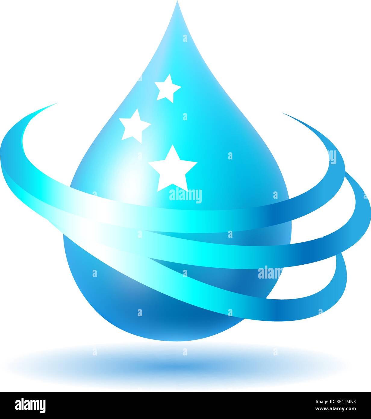 Cartoon water blue drop icon Stock Vector