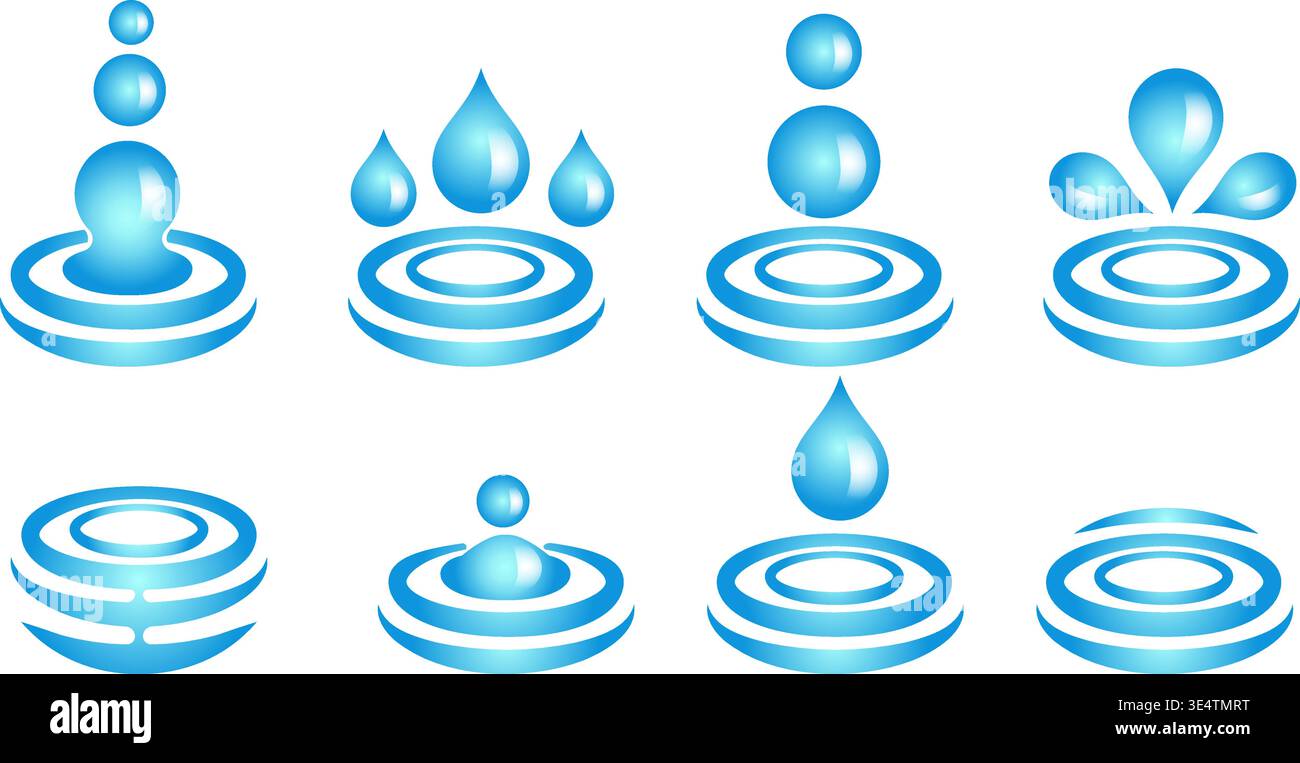 Fresh water drop icons Stock Vector