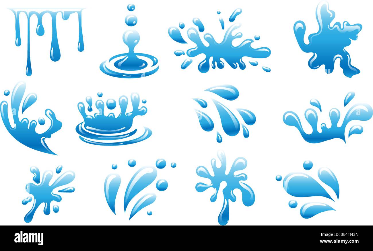 Water splashes drops Stock Vector