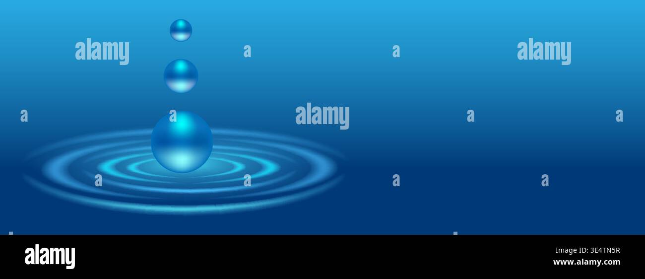 Water ripples banner Stock Vector