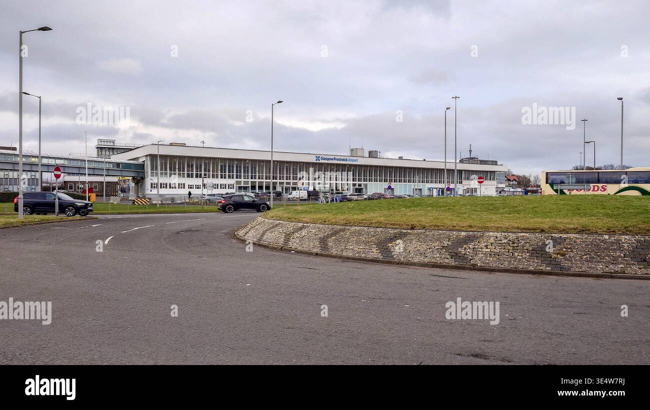 Glasgow Prestwick International Airport terminal building Stock Photo