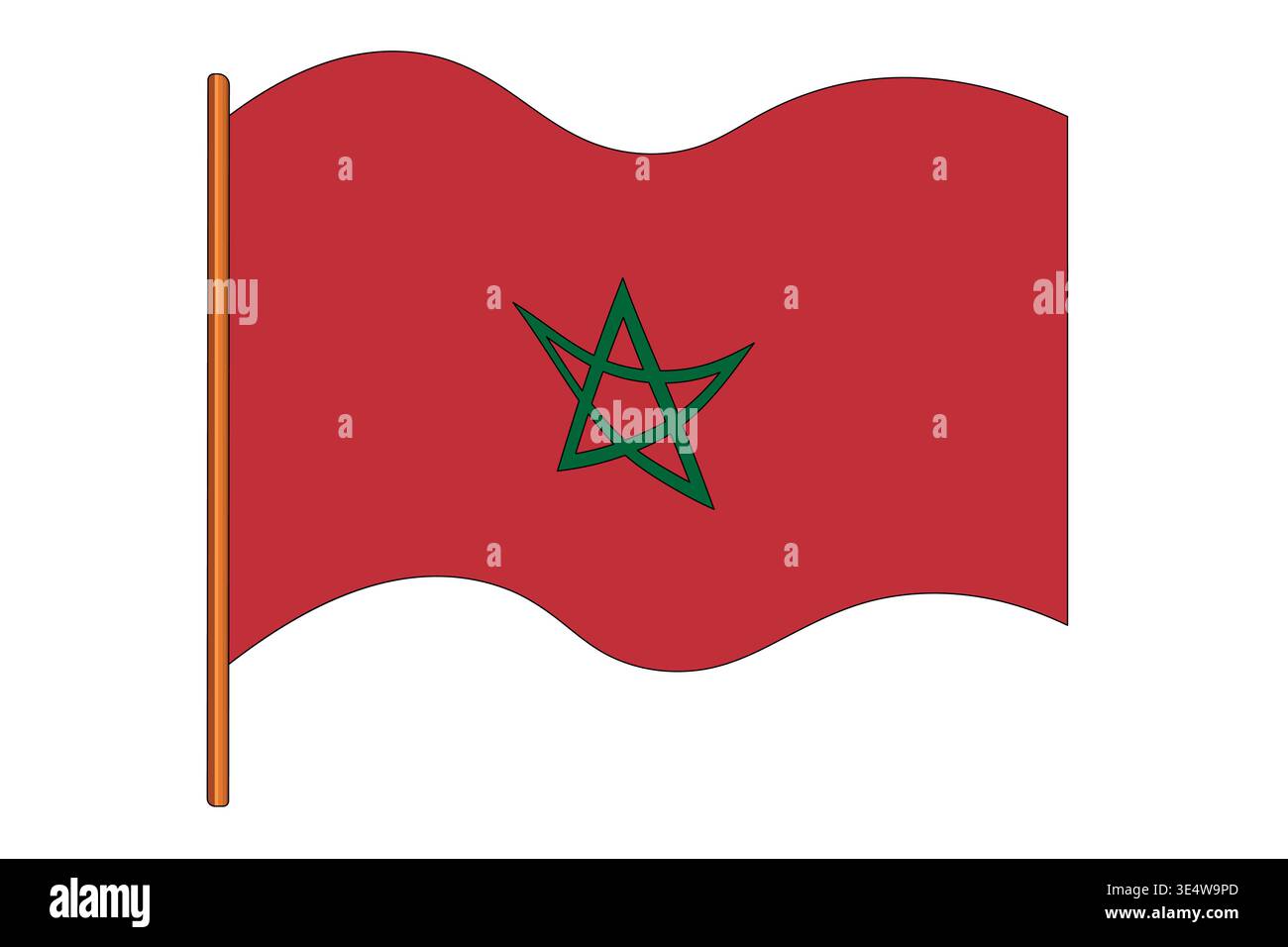 Flag of Morocco. Moroccan national symbol in official colors. Template icon. Abstract vector background Stock Vector