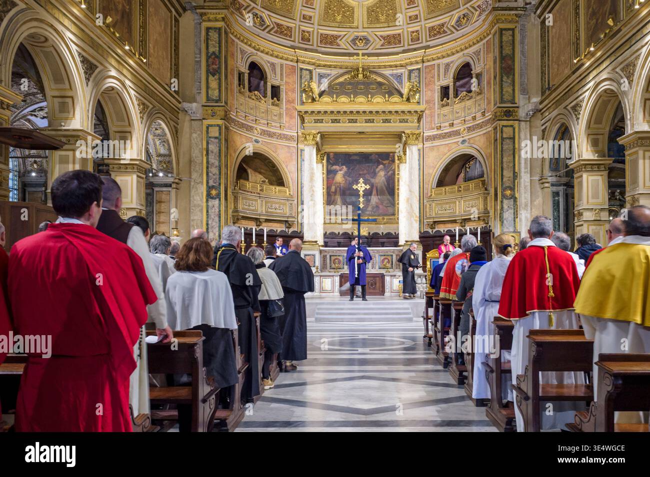 Rome, Italy. 27th Mar, 2026. A member of the Confraternity of the ...