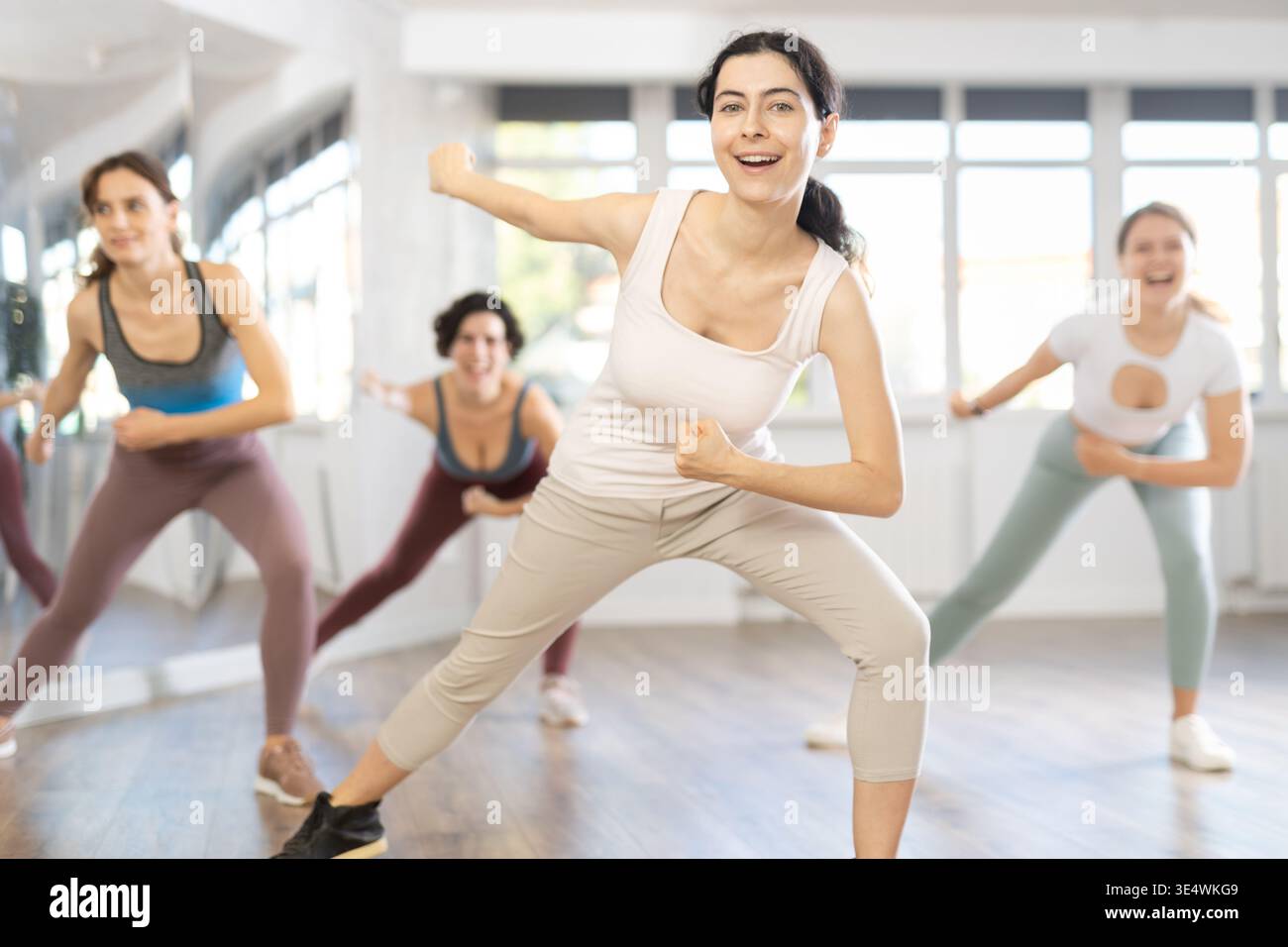 Funk jazz dancers practicing dance moves in studio Stock Photo