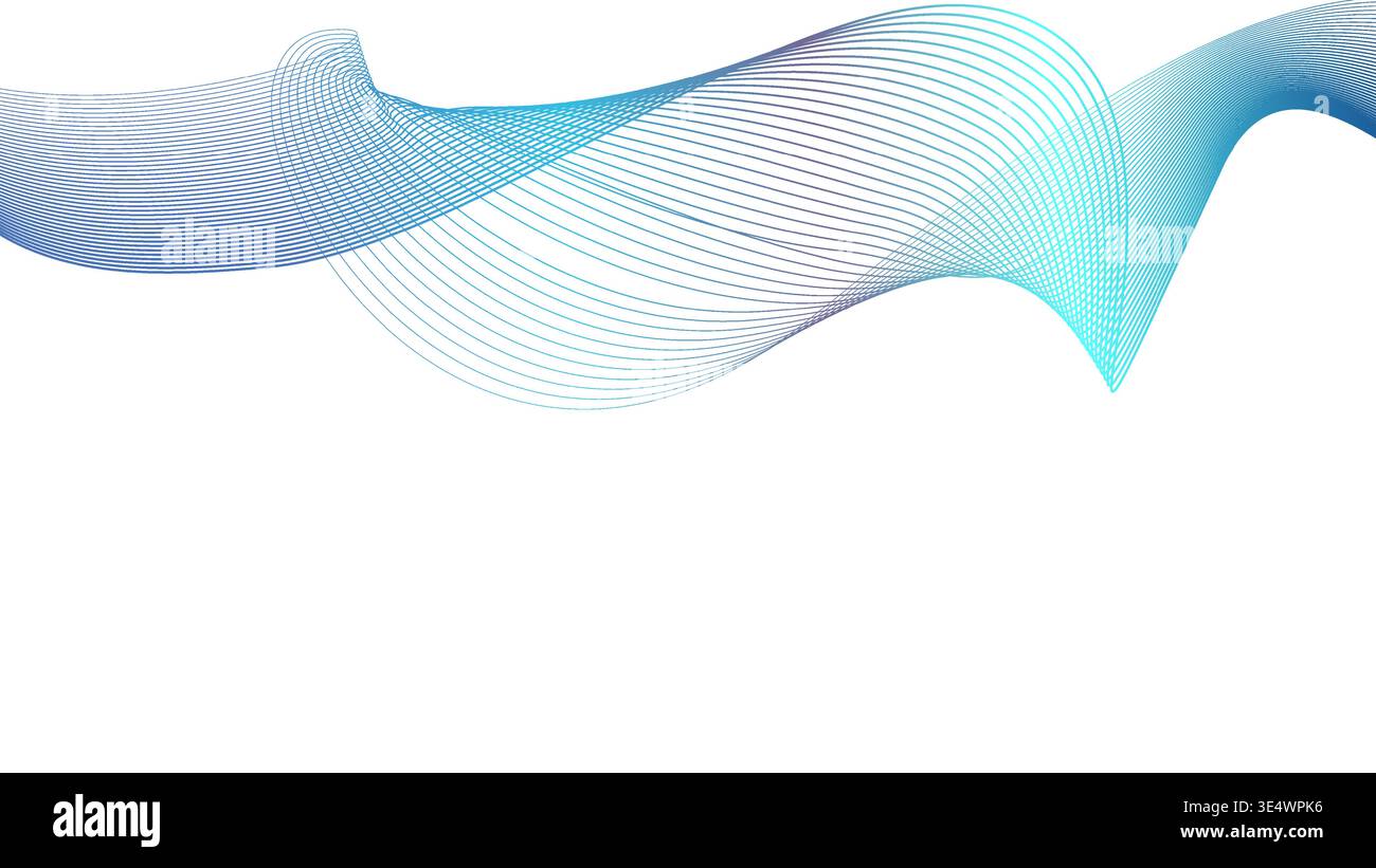 Abstract Modern background effect white and blue gradient lines isolated on white Stock Vector