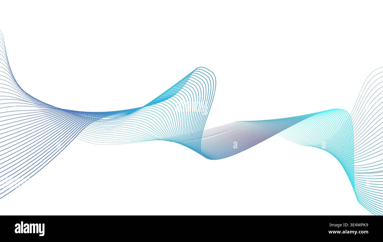 Abstract Modern background effect white and blue gradient lines isolated on white Stock Vector