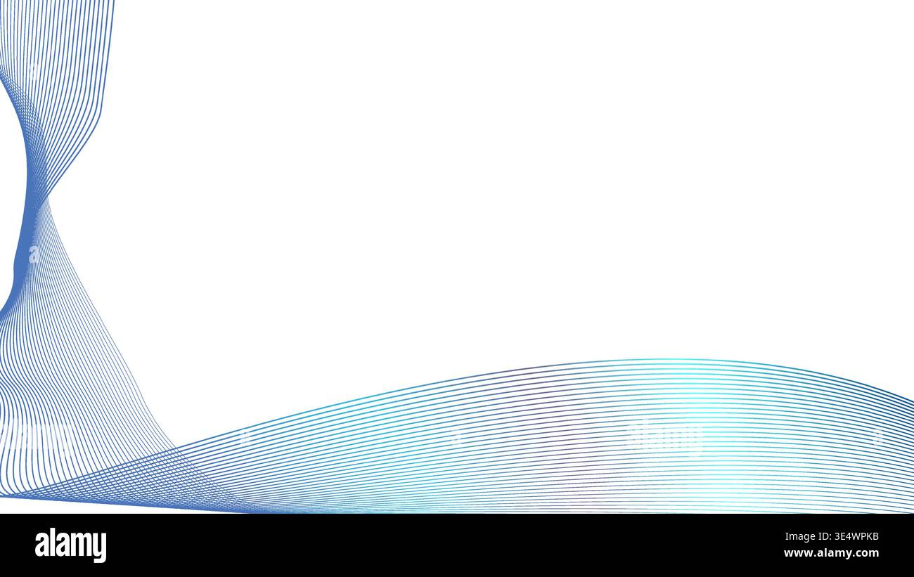Abstract Modern background effect white and blue gradient lines isolated on white Stock Vector