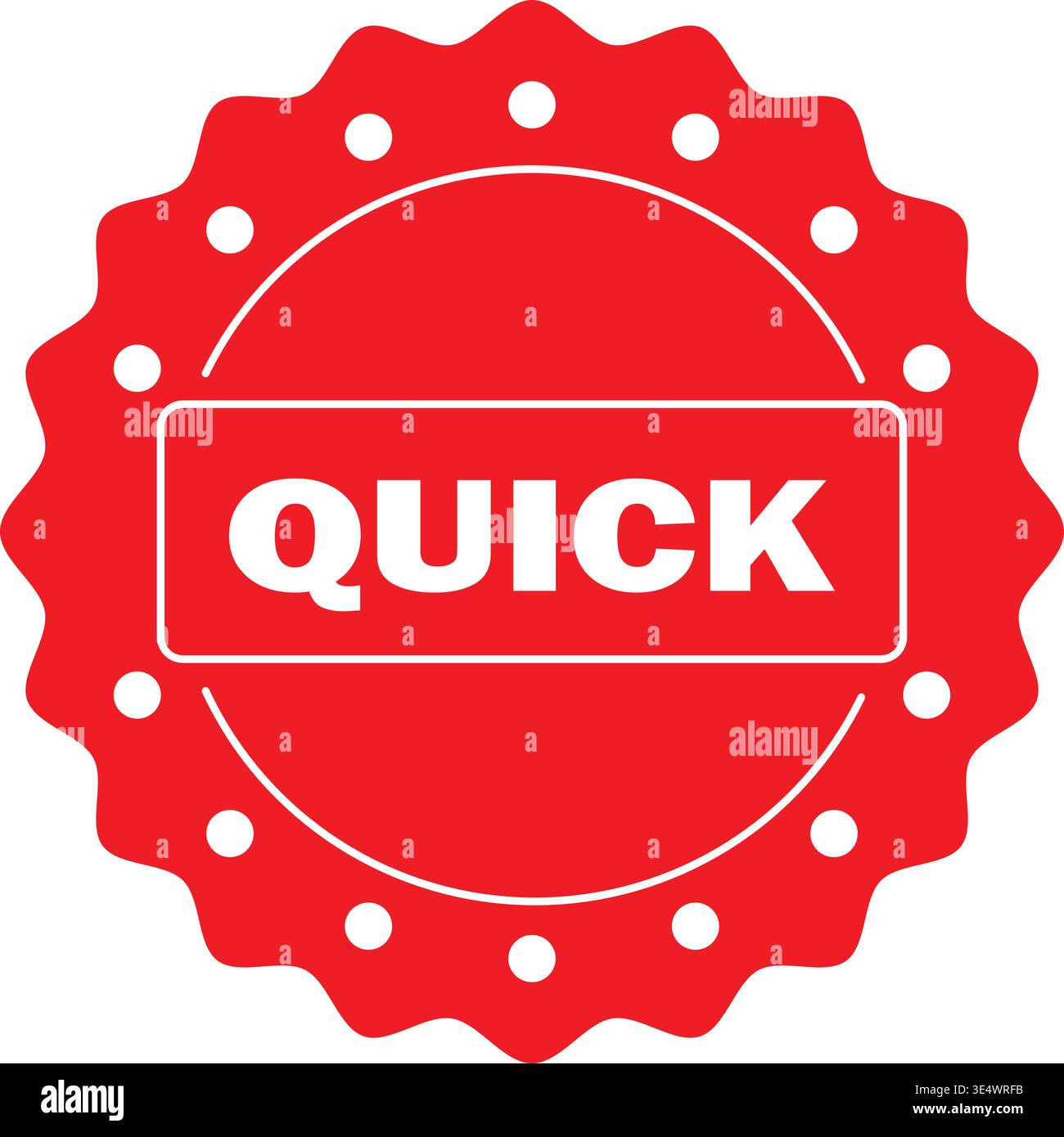 Red Quick Service Badge Sticker Vector Isolated on White Stock Vector