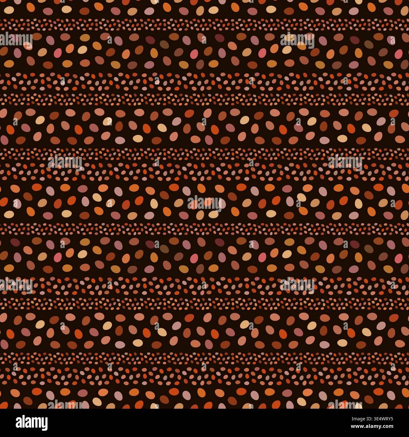 Chocolate eggs seamless vector pattern, Dark brown background with egg shaped elements for Easter designs Stock Vector