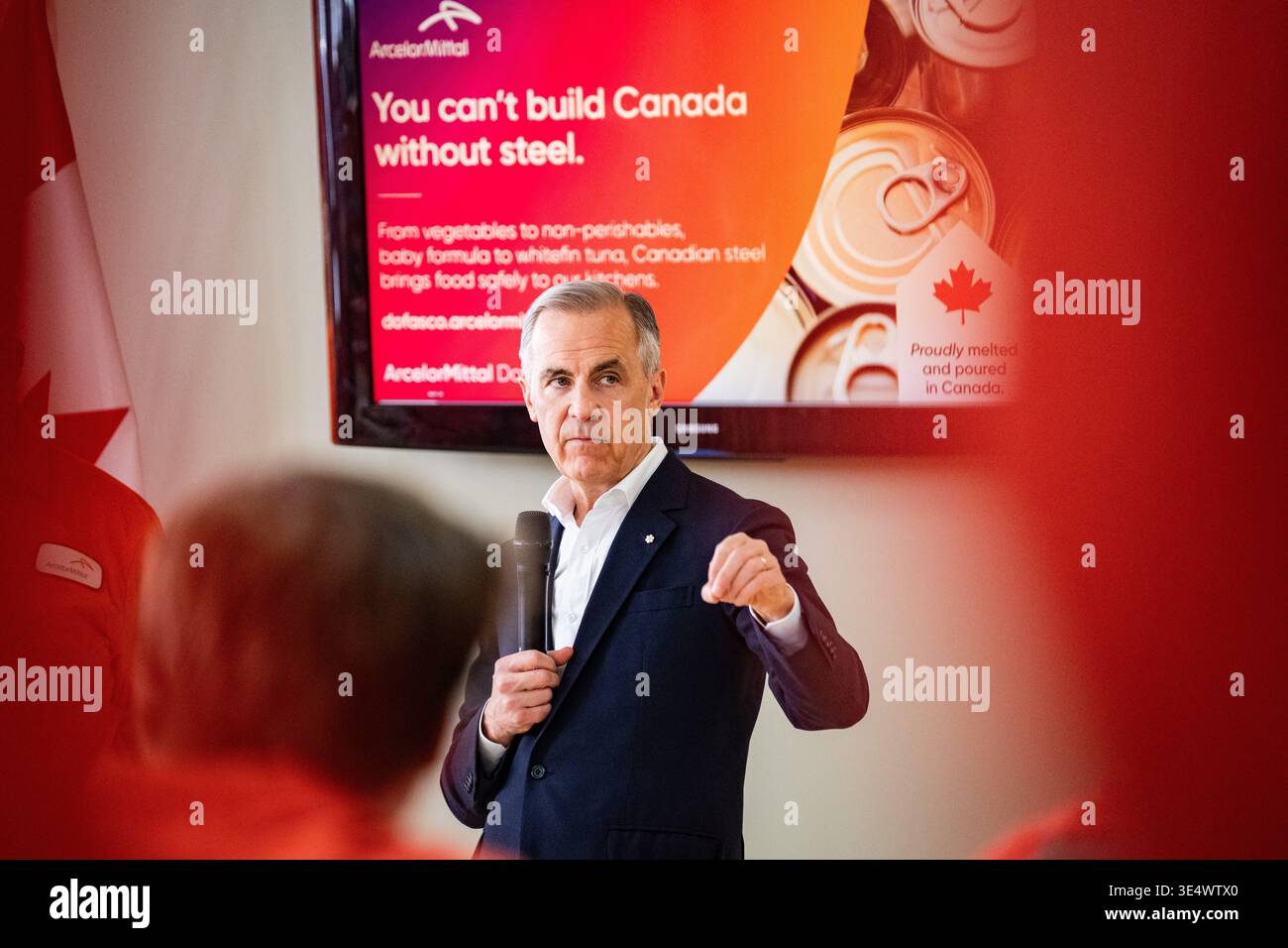 Canada's Prime Minister Mark Carney gives remarks as he meets with ...